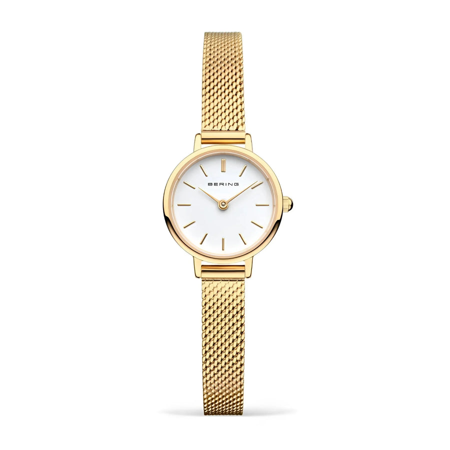 Bering dameshorloge 11022-334 met witte wijzerplaat en zwart jewelz