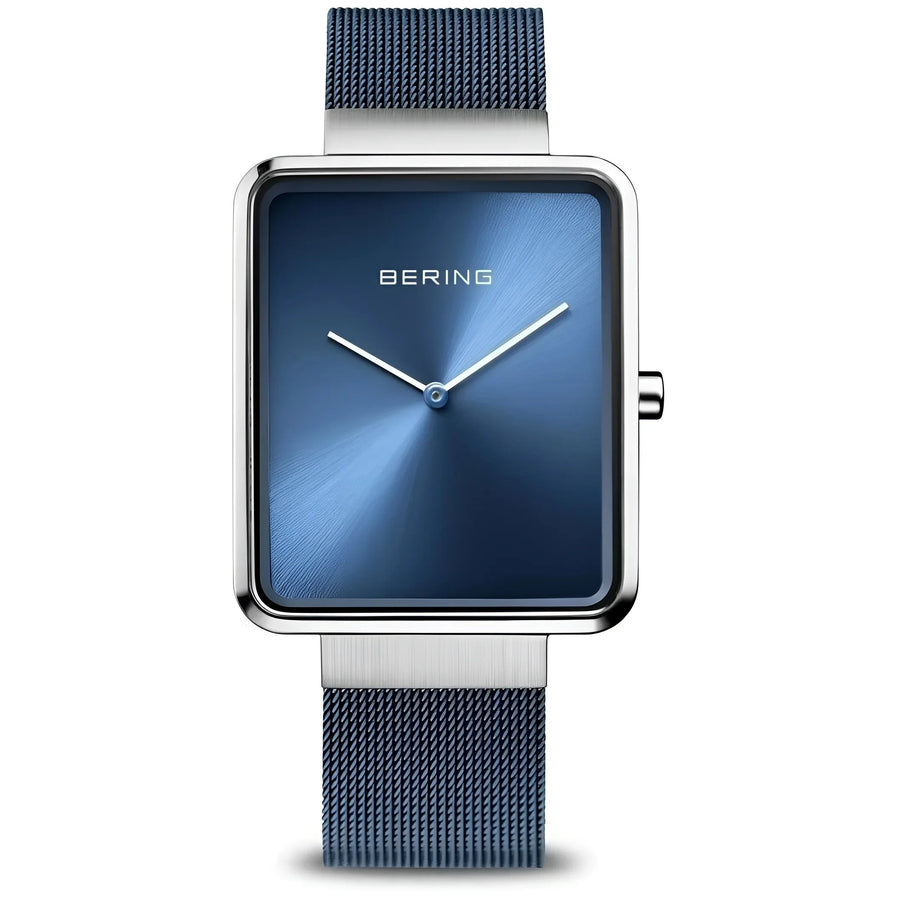 Bering herenhorloge 14533-307 met blauwe wijzerplaat en mesh band
