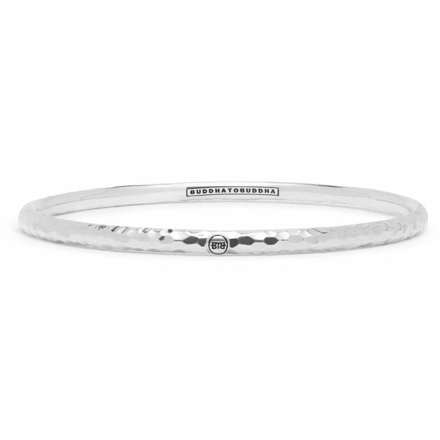 Zilveren gehakte Buddha to Buddha armband 306