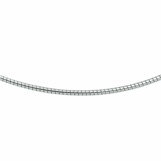 Edelstalen collier met zilveren kern 1,5mm