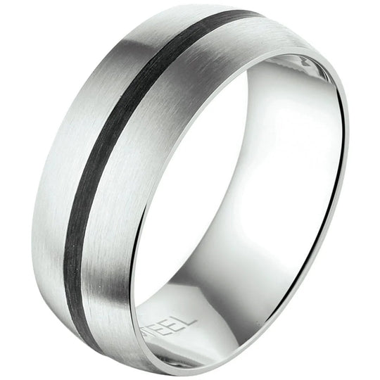 Edelstalen ring poli/mat