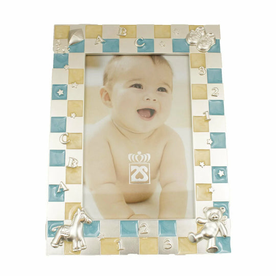 Fotolijst baby blauwe blokjes
