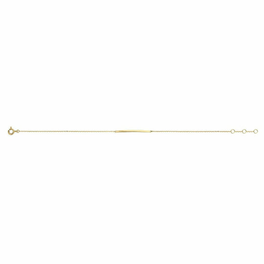 Gouden armband 26x1mm staafje 16,5+1+1cm