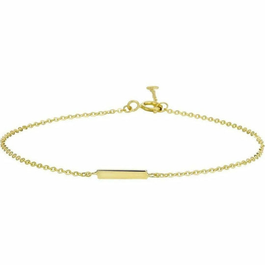 Gouden armband balkje 1,1 mm 16,5 - 18,5 cm