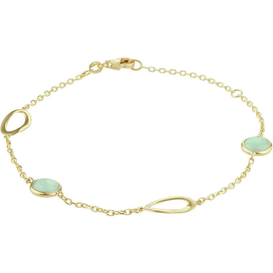 Gouden armband groen aventurijn
