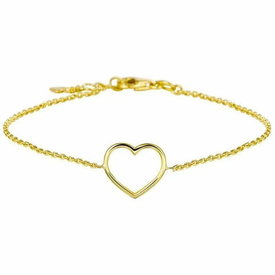 Gouden armband hart 17 - 18,5 cm