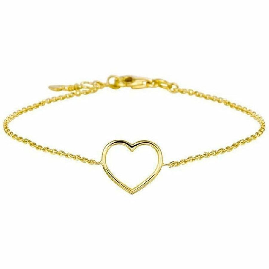Gouden armband hart 17 - 18,5 cm - Armbanden