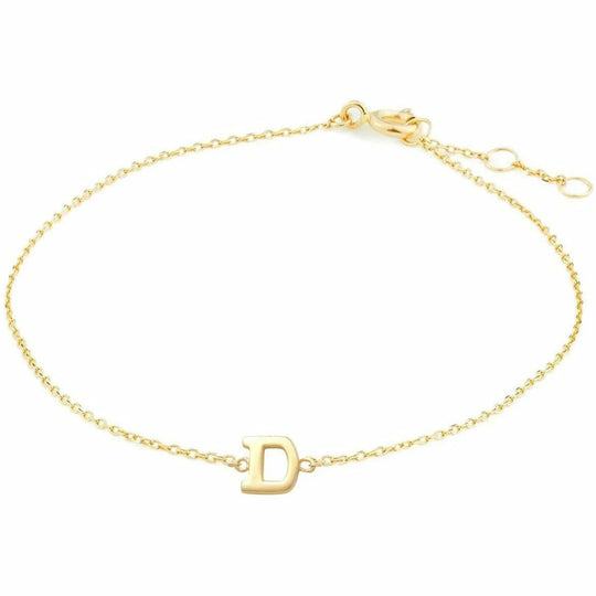 Gouden armband Letter D 16+1+1 cm