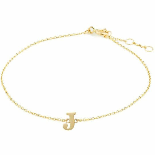 Gouden armband Letter J 16+1+1 cm