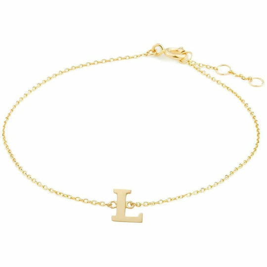 Gouden armband Letter L 16+1+1 cm