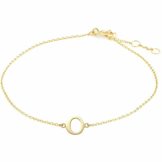 Gouden armband Letter O 16+1+1 cm