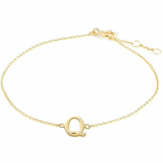 Gouden armband Letter Q 16+1+1 cm