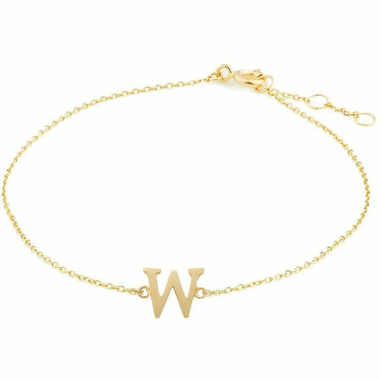 Gouden armband Letter W 16+1+1 cm