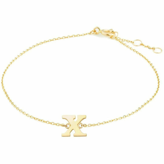 Gouden armband Letter X 16+1+1 cm