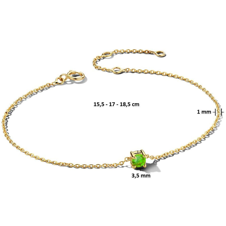 Gouden armband met geboortesteen Augustus - Armbanden