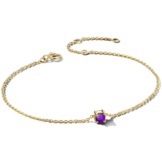 Gouden armband met geboortesteen Februari