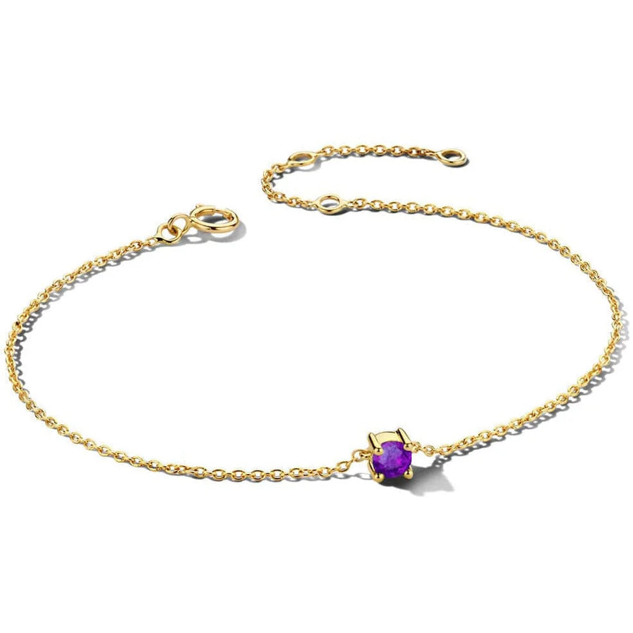 Gouden armband met geboortesteen Februari - Armbanden