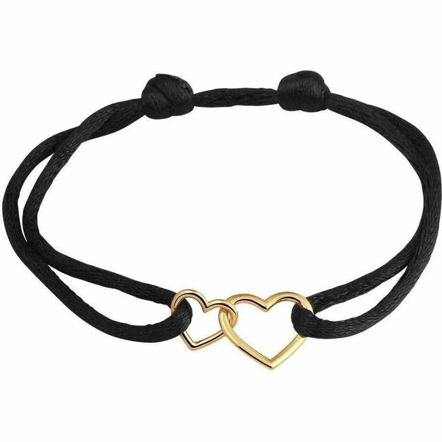 Gouden armband satijn hartjes - Armbanden