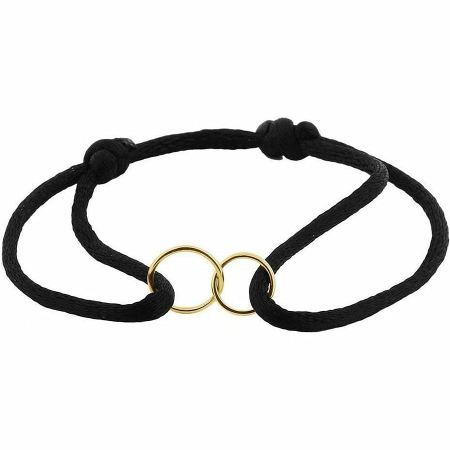 Gouden armband satijn rondjes - Armbanden
