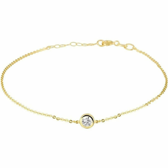 Gouden armband zirkonia 1,0 mm 16 + 2 cm