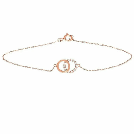 Gouden armband zirkonia 16,5 - 18,5