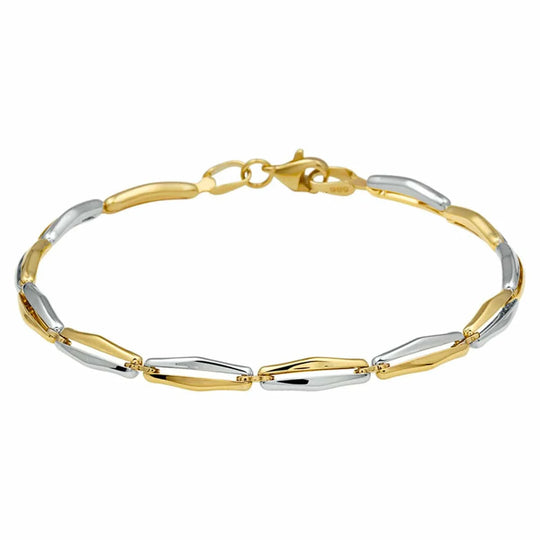Gouden bicolor armband 19 cm