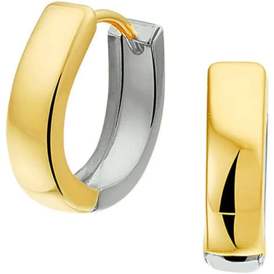 Gouden bicolor klapoorringen