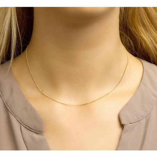Gouden collier gourmet 1,0 mm