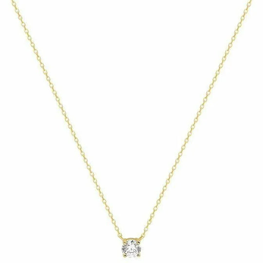 Gouden collier zirkonia 0,8 mm 42 cm