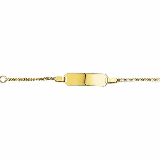 Gouden graveerarmband gourmet plaat 5 mm 9 - 11 cm