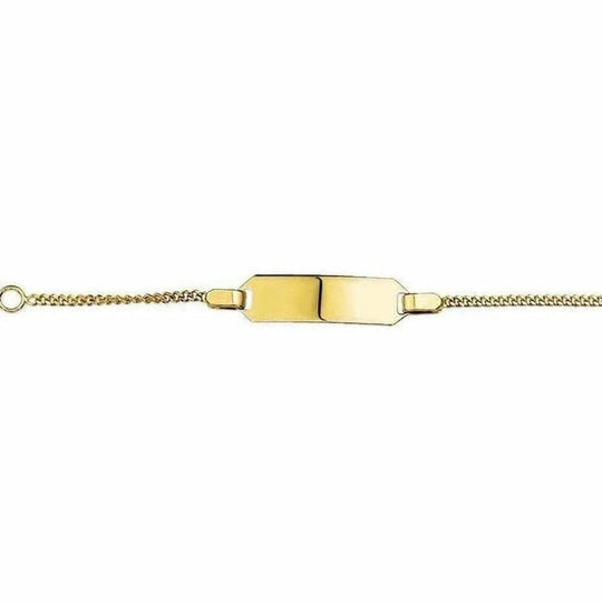 Gouden graveerarmband gourmet plaat 5 mm 9 - 11 cm