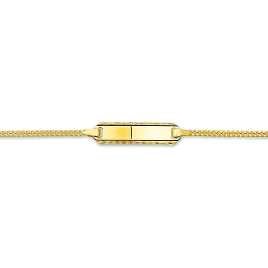 Gouden graveerarmband gourmette 5,0mm