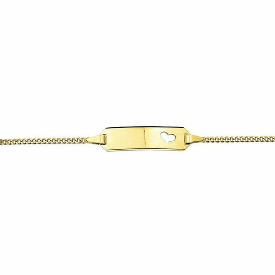 Gouden graveerarmband hart gourmet plaat 5 mm 9 - 11 cm
