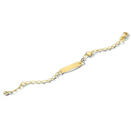 Gouden graveerarmband hart plaat 4,0mm