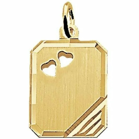 Gouden graveerhanger harten mat gediamanteerd