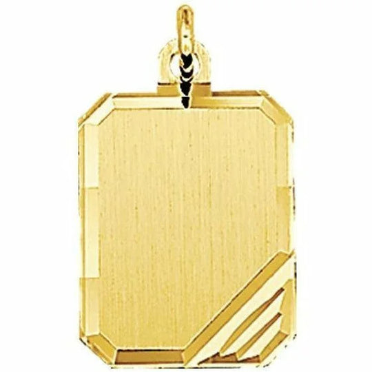 Gouden graveerhanger mat gediamanteerd