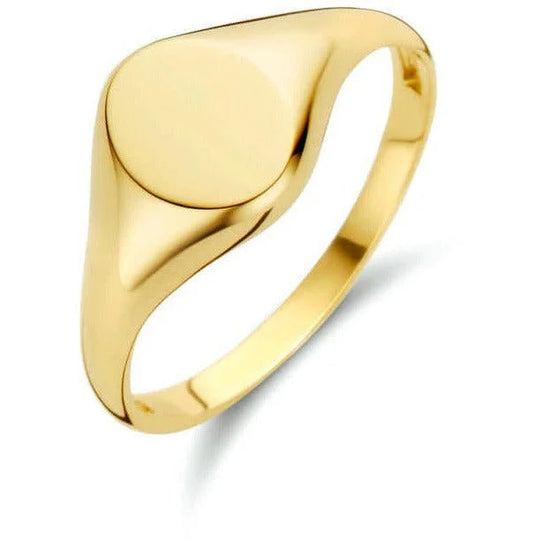 Gouden graveerring ovaal