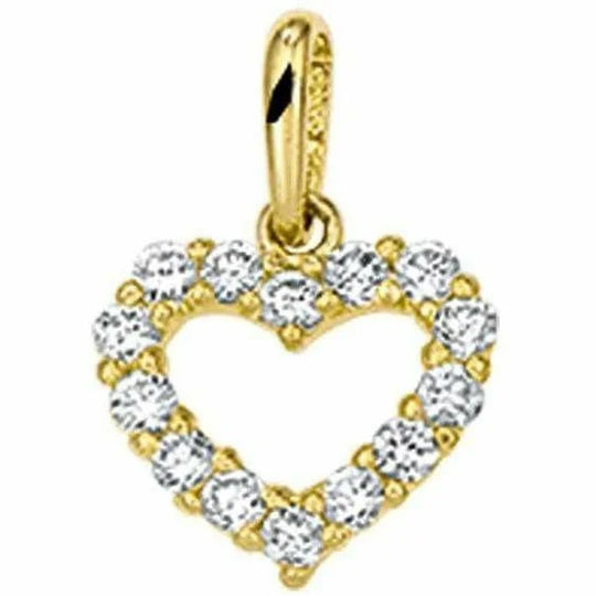 Gouden hanger hart zirkonia