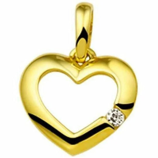 Gouden hanger hart zirkonia