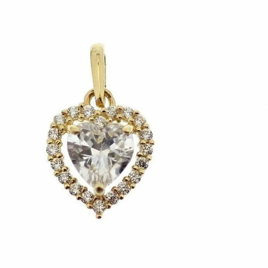 Gouden hanger hart zirkonia