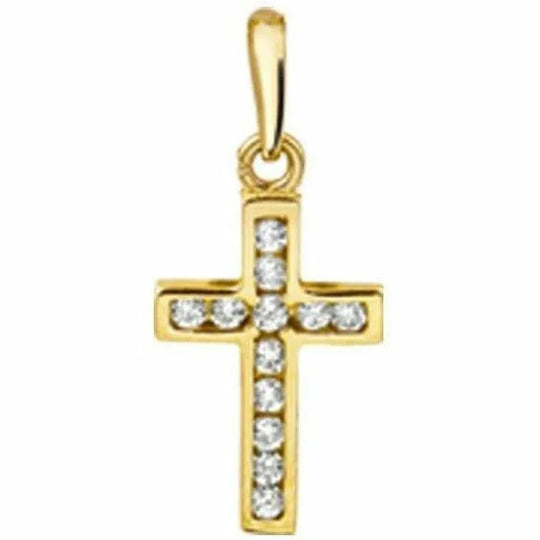 Gouden hanger kruis en zirkonia