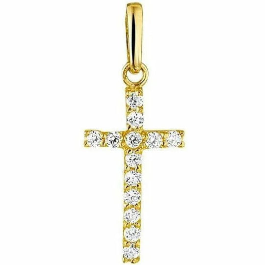 Gouden hanger kruis zirkonia