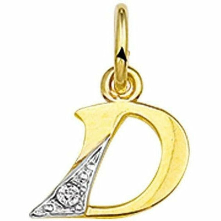 Gouden hanger letter d diamant 0.01ct h p1 - Hangers