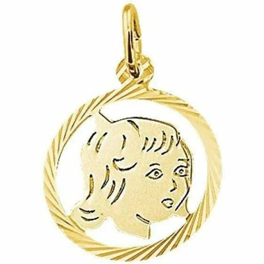 Gouden hanger meisje gediamanteerd