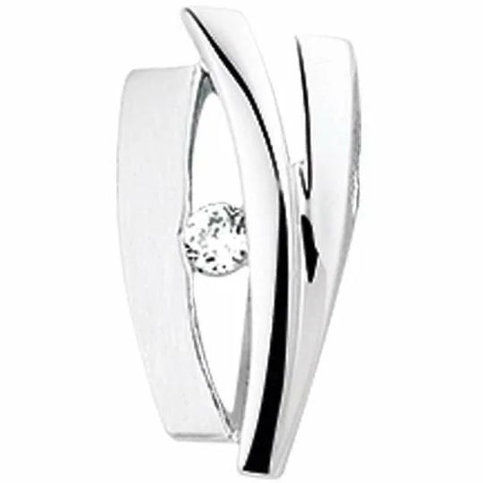 Gouden hanger zirkonia poli/mat