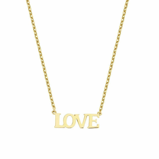 Gouden ketting 13x5mm Love 38+2,5+2,5cm