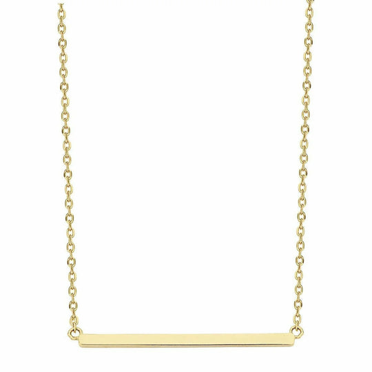 Gouden ketting 26x1mm staafje 38+2,5+2,5cm