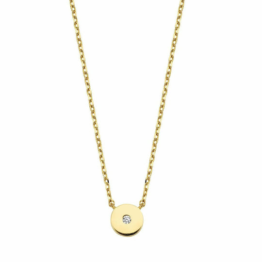 Gouden ketting 5mm rond plat 1mm 38+2,5+2,5cm