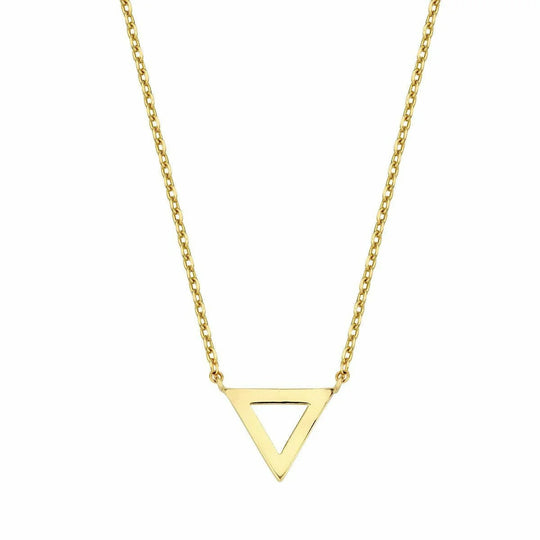 Gouden ketting 6mm driehoek 38+2,5+2,5cm