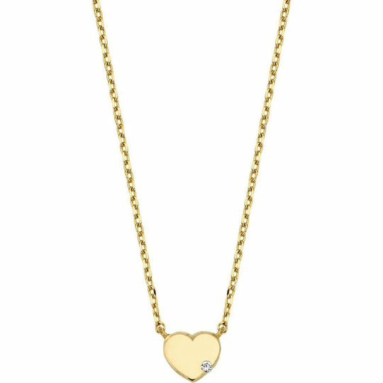 Gouden ketting 6mm hart 38+2,5+2,5cm